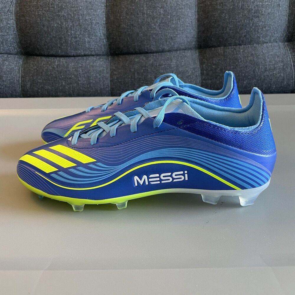 Adidas Messi F50 Elite FG Soccer Cleats yellow blue JP7450 Youth Size 5.5
